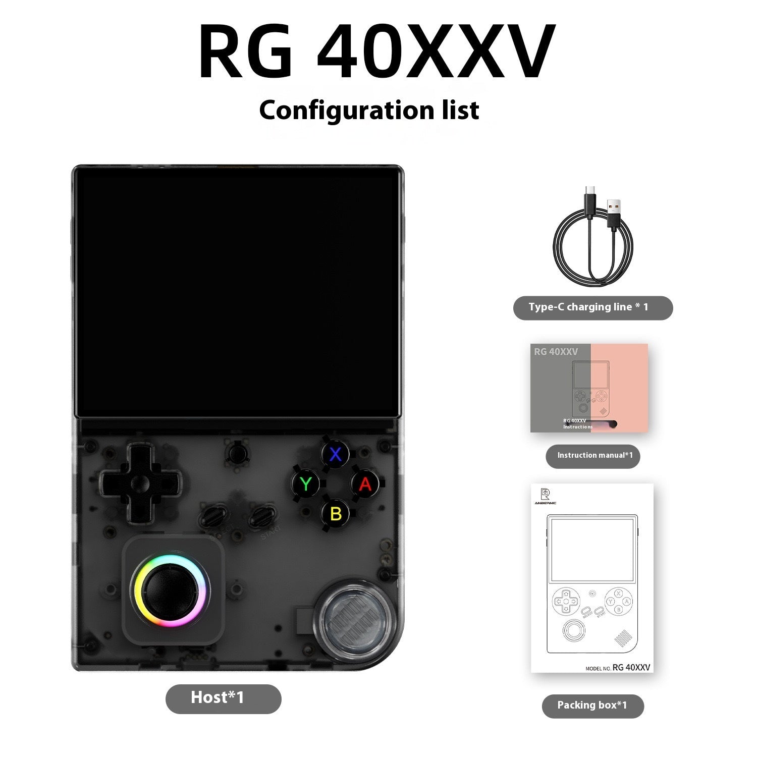 RG40XXV Retro Handheld Game Console - 5000+ - 64GB - Black, Standard Version image