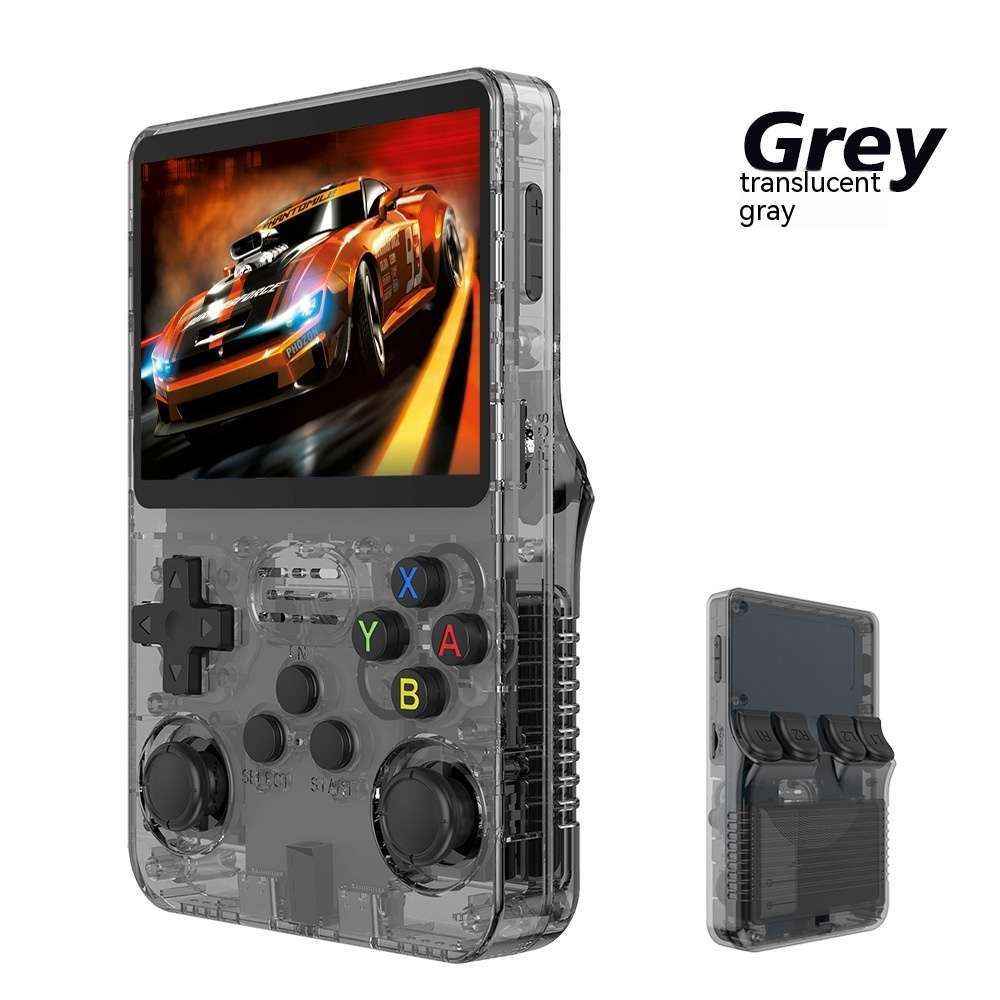 R36S Retro Handheld Video Game Console - 5000+ Games 64GB - 64g Gray Transparent image